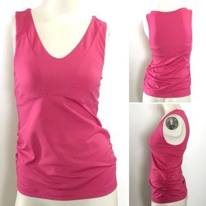 Athleta ruched sleeveless v neck padded bra top